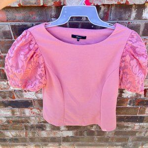 Pink Kate C. Puffed Sleeve Shirt size large